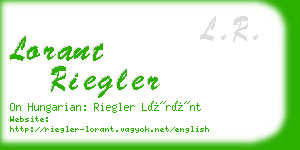 lorant riegler business card